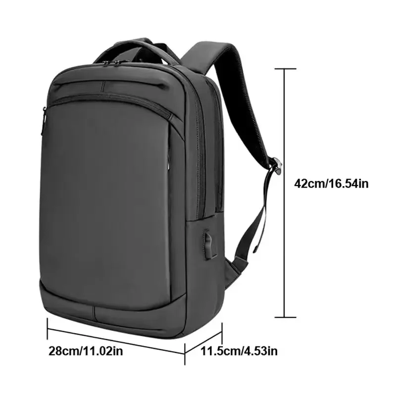 High Quality USB Charging Business Backpack PU Covered School Bags For Travel Notebook Backpacks Waterproof 16.5 Inch Laptop Bag