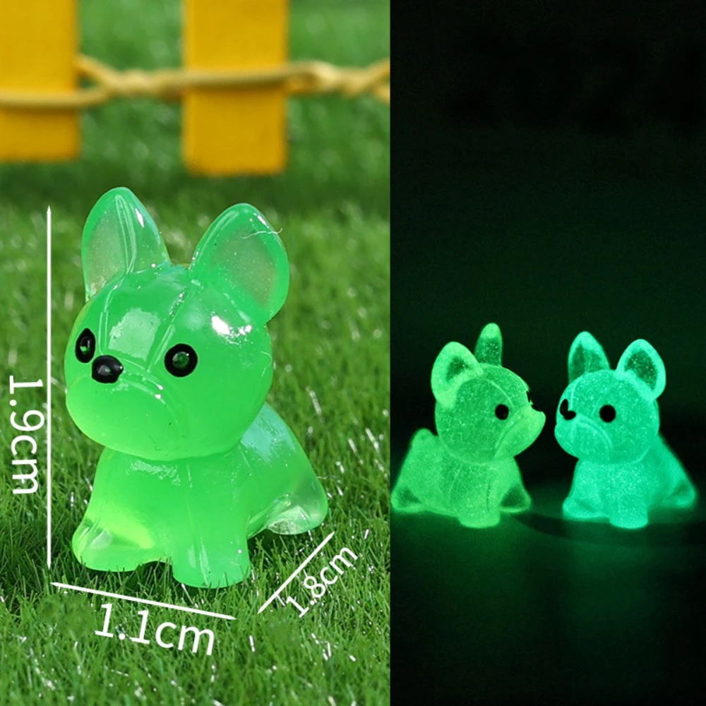 DIY Mini Fluorescent Dog Decoration Accessories Glow in The Dark Miniature Dog Figurine Micro Landscape Ornaments