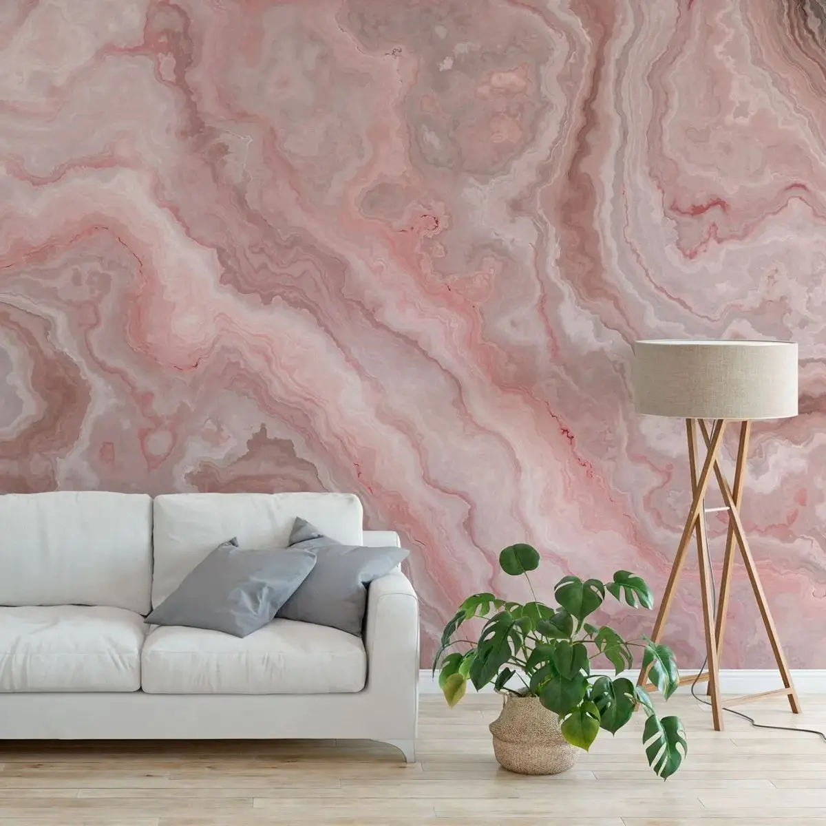 

Настенная роспись из розового оникса, самоклеящиеся или традиционные нетканые обои розового цвета для украшения ванной комнаты, без ПВХ