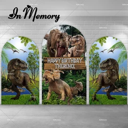 Forest Jurassic Park Dinosaur Chiara Arch Backdrop Cover for Boy Birthday Party Backdrop DoubleSide Customized