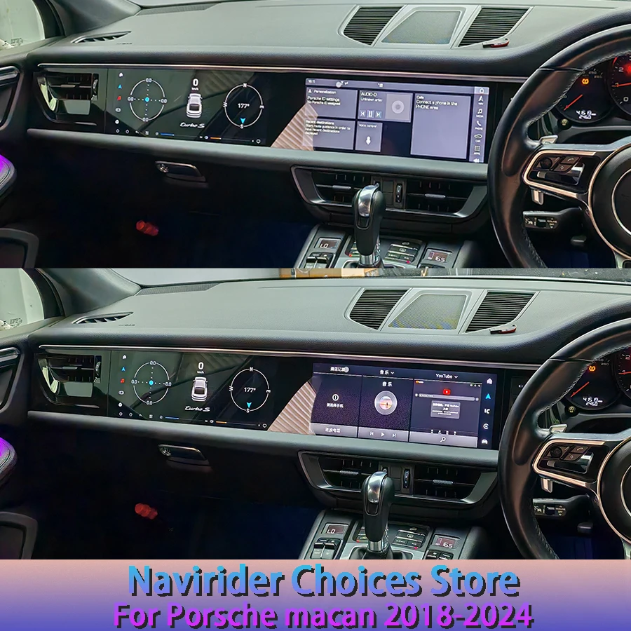 

Для Porsche Macan 2018-2024, обновленный новый дисплей, Android 15, автомобильный радиоприемник, 12,3 + 12,3 дюйма, интерактивное медио, видео, GPS, Carplay HeadUnit