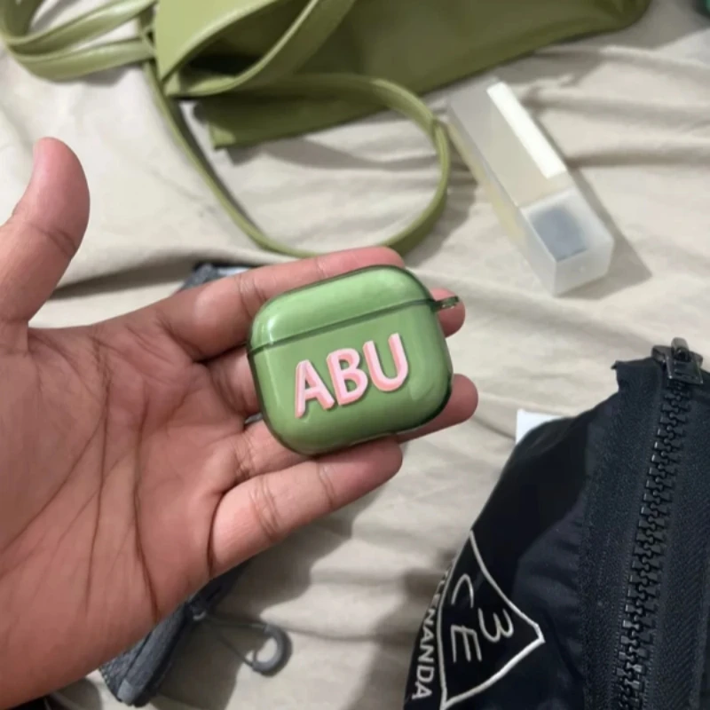 حافظة على شكل حرف واحد شخصية دروب شادو الأحرف الأولى إيربودس غطاء إيربودس غلاف لجهاز Airpod 1 2 3 Pro غطاء من البولي يوريثان الناعم Coque Capa