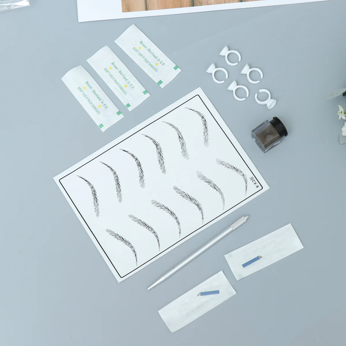 Eyebrow Set Eyebrow Microblading Set Eyebrow Pen Set Eyebrow Manual Pen Set Eyebrow Practice Skin Kit