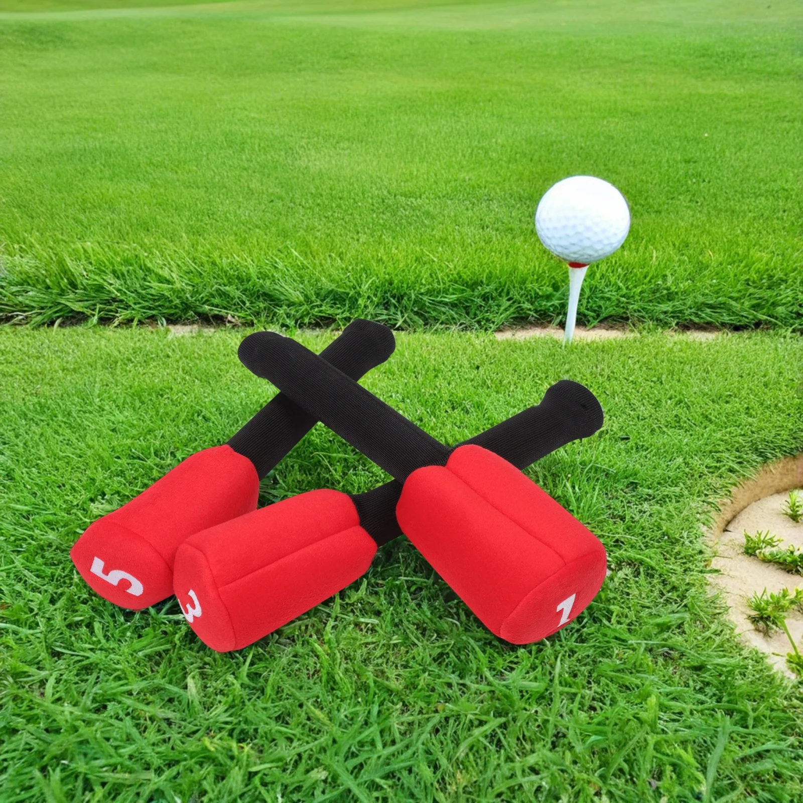 3 قطعة أغطية رأس الجولف عدد السائق الممر الخشب مطرقة مضرب يغطي واقية نادي والعتاد اكسسوارات الغولف مجموعة غطاء الرأس