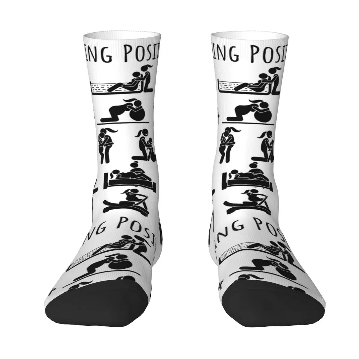

Birthing Positions Female Partner Socks Harajuku Sweat Absorbing Stockings All Season Long Socks for Unisex Christmas Gifts