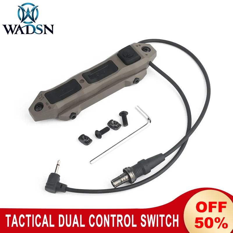 WADSN Tactical Dual Function Tape Switch 2.5mm Plug SF Plug For PEQ 15 DBAL A2/D2 SF Scout Light Fit Mlok Keymod Picatinny Rail