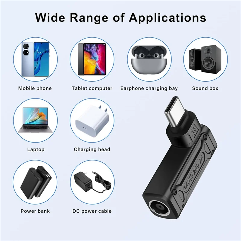 PD 140W DC-타입 C 전원 충전 어댑터 DC 암 입력 - USB C 수 커넥터 (휴대폰, 태블릿, 노트북용) (M)-TCES