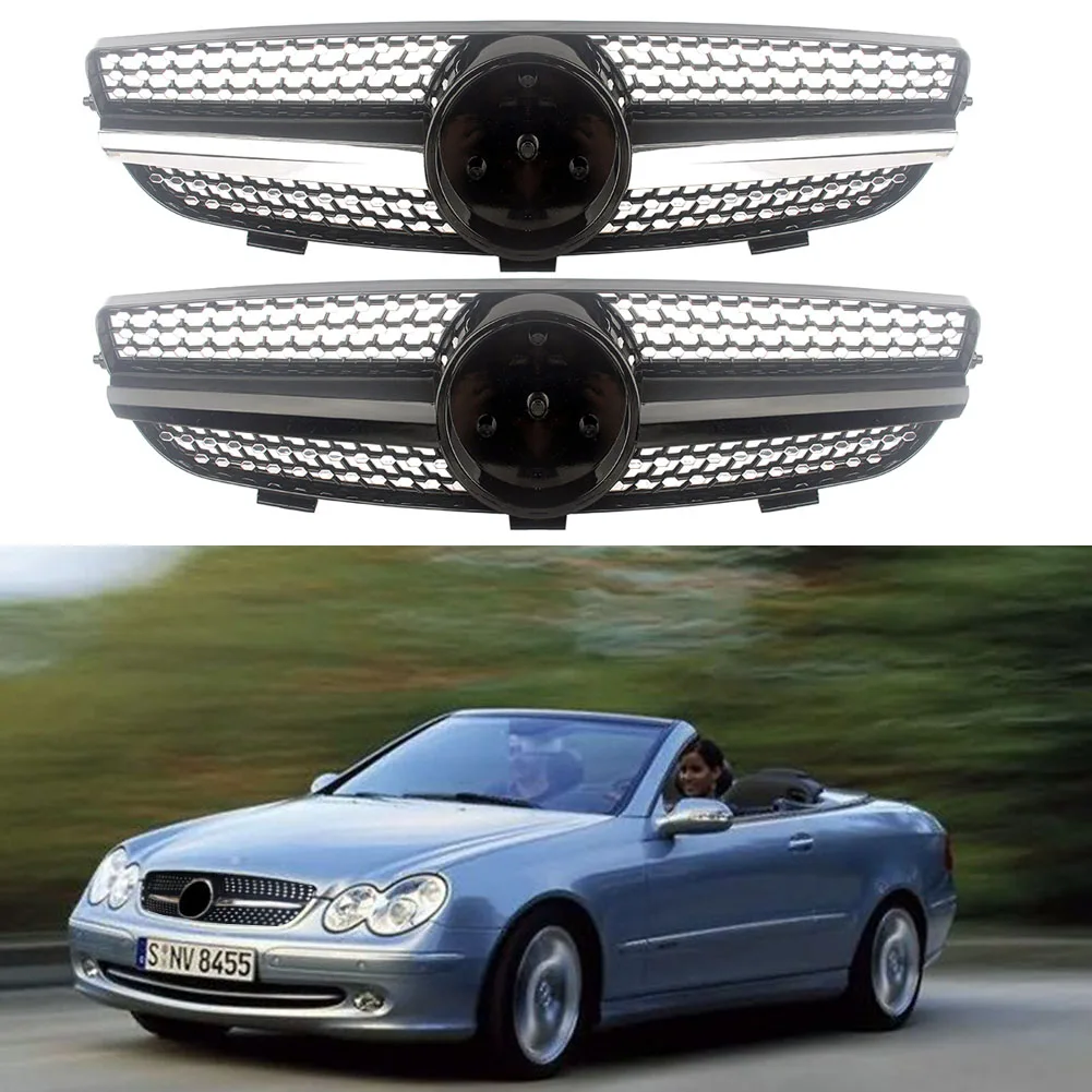 

Front Grill Center Hood Grille Bumper For Mercedes-Benz CLK-Class W209 2003 2004 2005 2006 2007 2008 2009 2010 Diamond Style