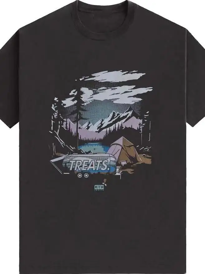 

Футболка Kith Treats Film Festival Double Feature, хлопок, приталенный крой, круглый вырез, молодежный тренд, на все сезоны