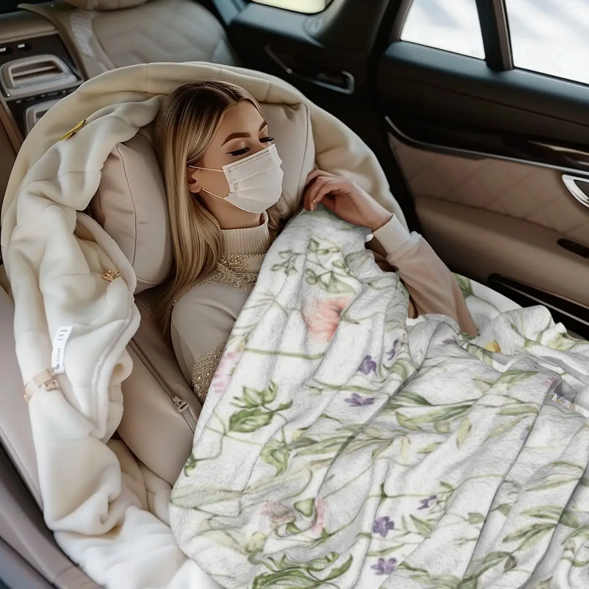 

Soft and Cozy Throw Blanket for Sofa or Bed Pastel Vintage Floral Tapestry Design Lightweight Comfortable Coverlet