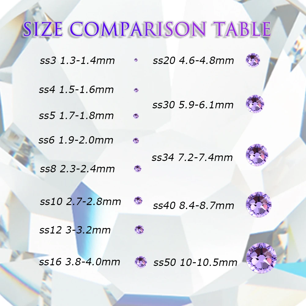 Mix Size SS4-SS20 Clear Crystal AB Non HotFix Rhiestone Flatback Decorations DIY Glitter Strass Stones 3D Nail Art Accessories