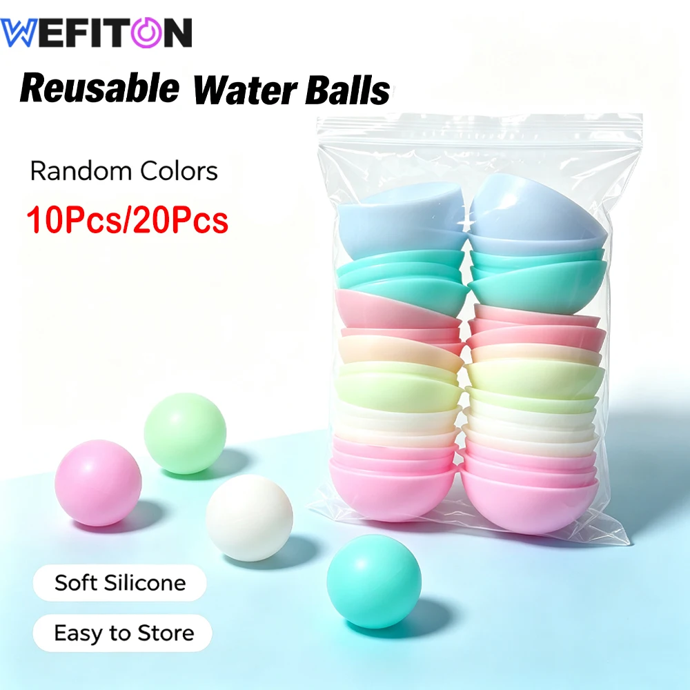 WEFITON 12/20PCS Reusable Water Balloons -Quick Fill Self-Sealing Splash Balls,Refillable Summer Pool Toys for Beach Party Games