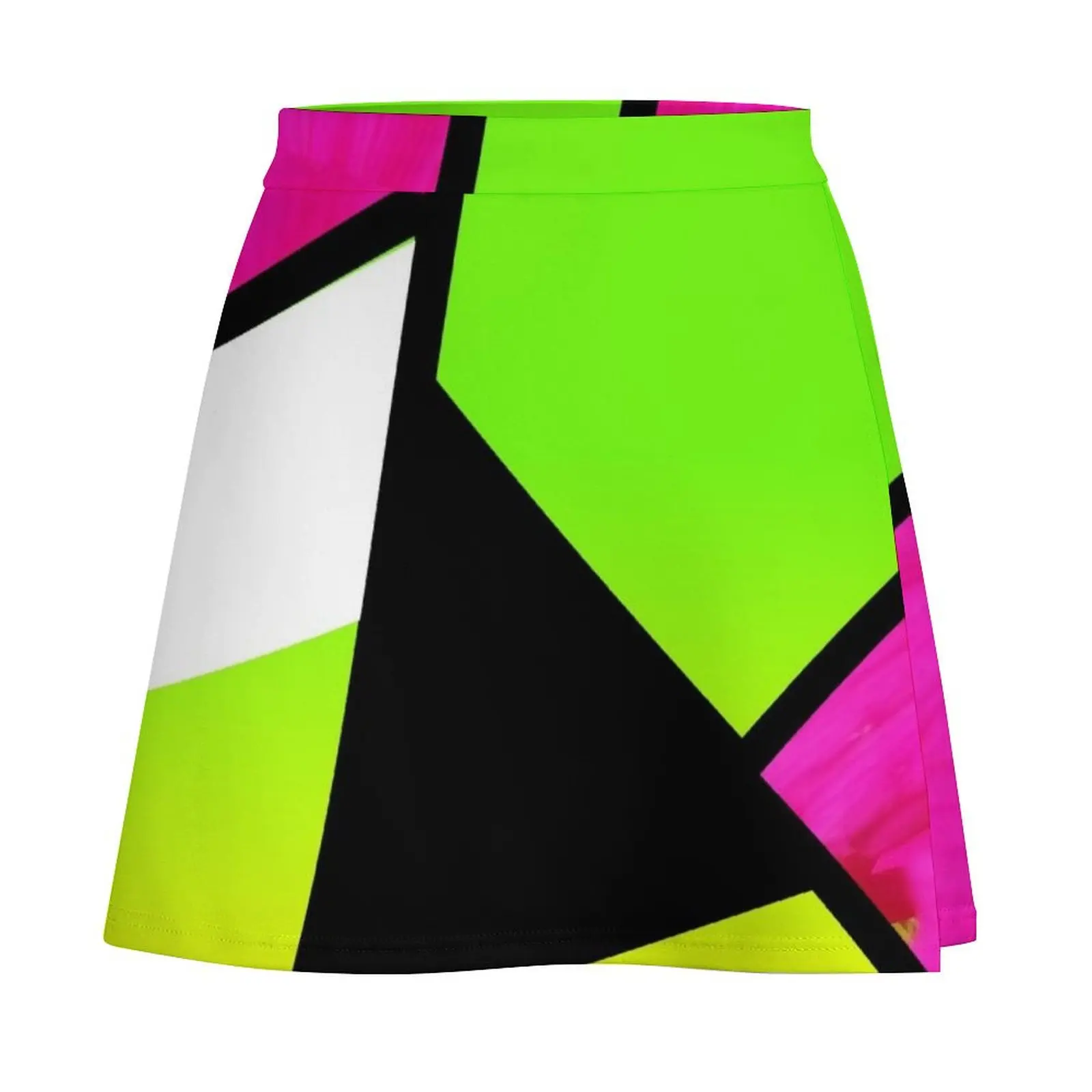 Neon Color Blocking Mini Skirt 90s vintage clothes luxury designer clothing women night club women