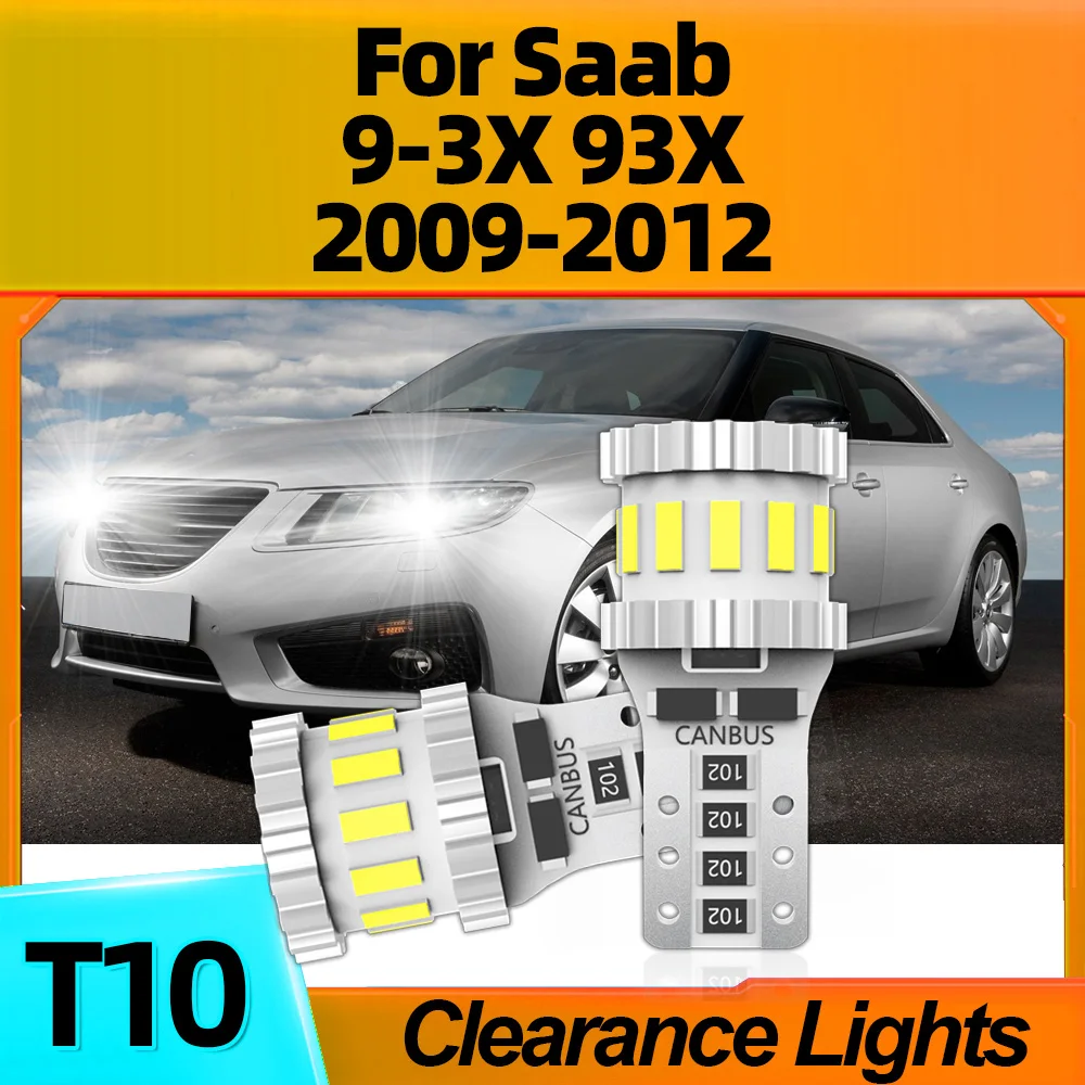 

2PCS High Quality LED T10 W5W Clearance Lights Lamps Canbus Plug-N-Play 6000K White For Saab 9-3X 93X 2009 2010 2011 2012