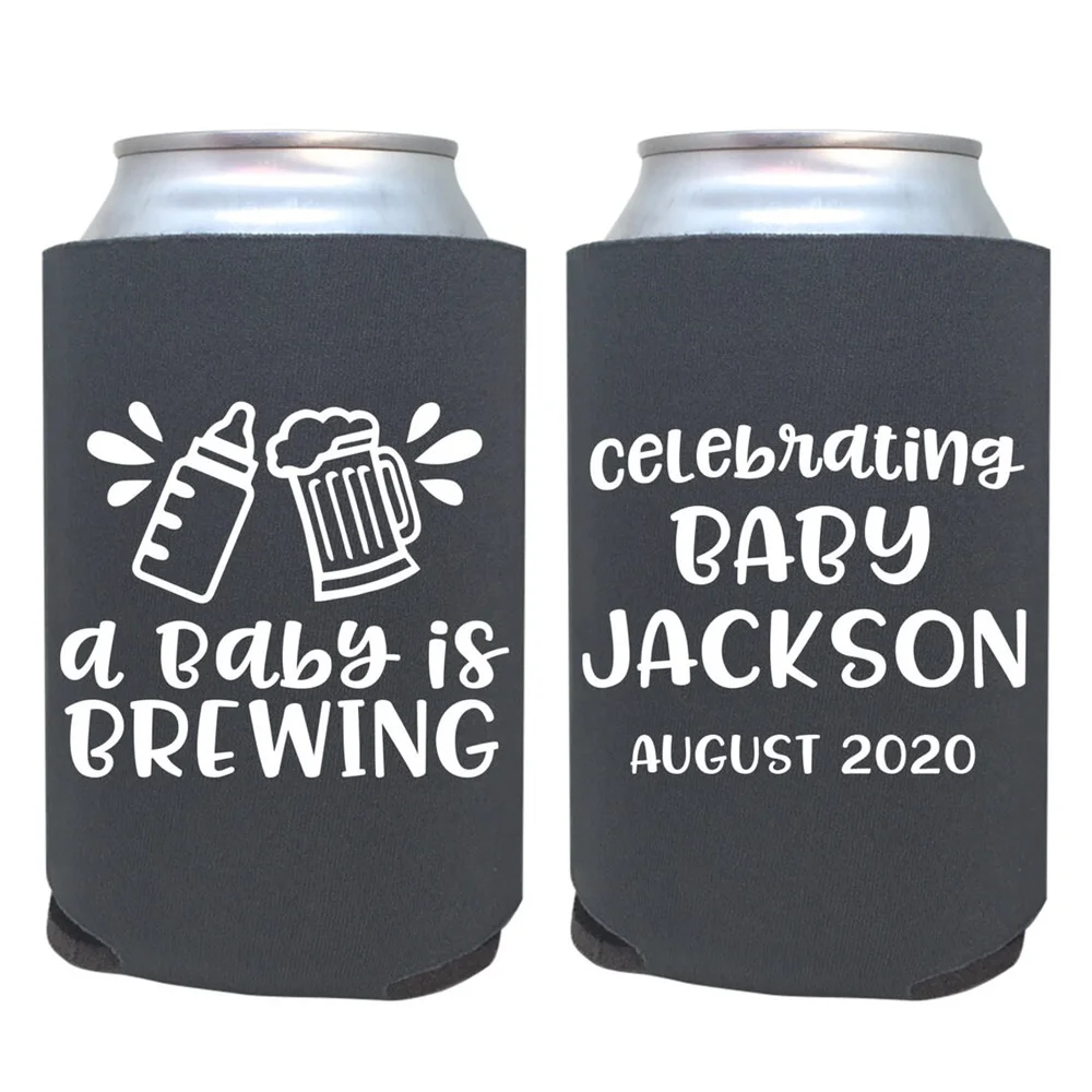 

personalized can cooler / baby shower favor / shower can cooler / custom can cooler / custom favors / sprinkle / a baby is brewi