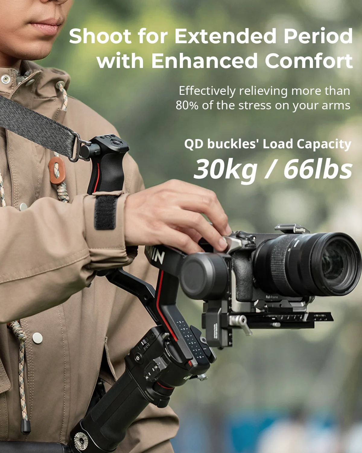 Pasek na ramię SmallRig do stabilizatorów DJI, czarny, do gimbalów DJI, do DJI RS 4/RS 3 Pro /RS4 Pro/RS 4 Mini/RS 3 Mini /RS2 5362 — zdjęcie produktu 3