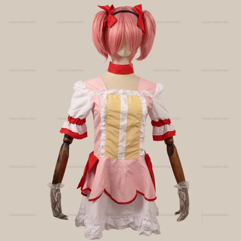 

DY20Аниме Новый Горячий Puella Magi Madoka Magica Madoka Kaname Косплей Костюм Хэллоуин Вечернее Платье Одежда Головные Уборы Парик 6 шт./компл.25