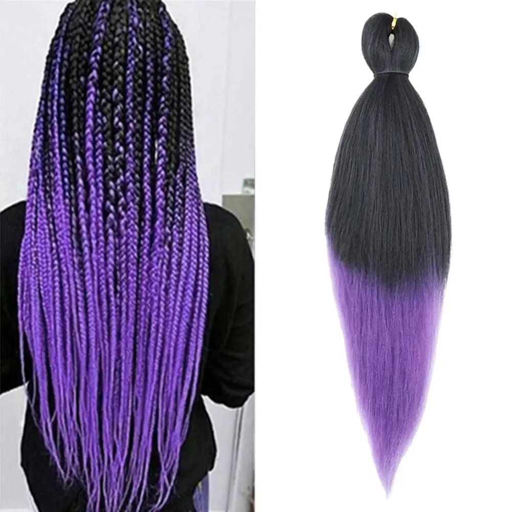 Vlechtbaar pruikhaar, voorgerekt, zacht synthetisch gehaakt haar, vlechtverlenging, warm waterinstelling, cosplay pruik rekwisieten