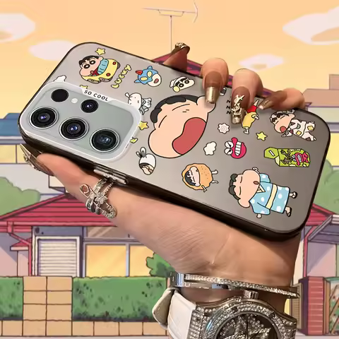 C-Crayon Shin-chans Case for Samsung Galaxy S25 S24 S23 S22 Ultra S21 Plus S20 FE A73 A72 A71 A56 A55 A54 A53 A52 Acrylic Cover