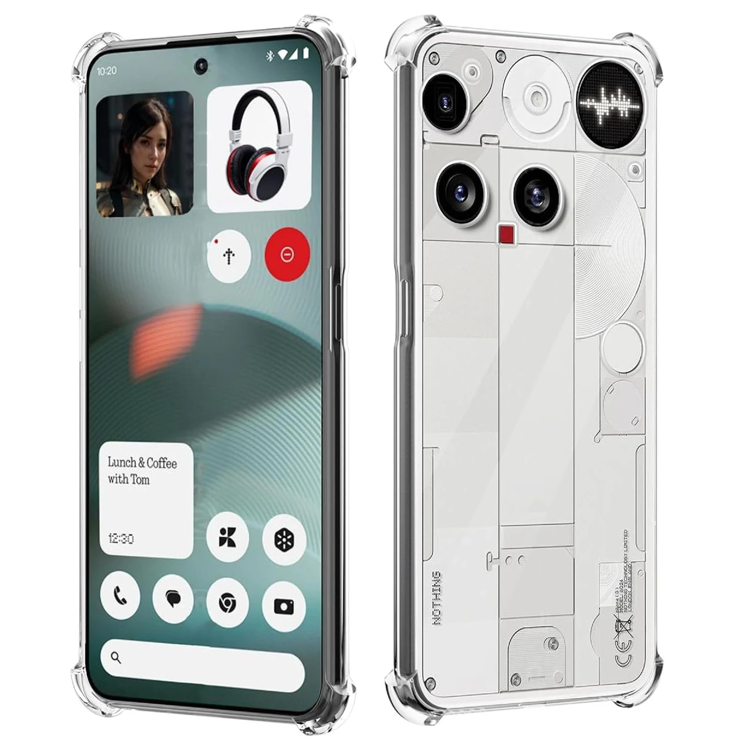 Four-Corners stoßfeste TPU-Hülle für Nothing Phone 3 (3). Schutzhülle, transparente Rückseite, Shell-Rahmen, Fundas Coque