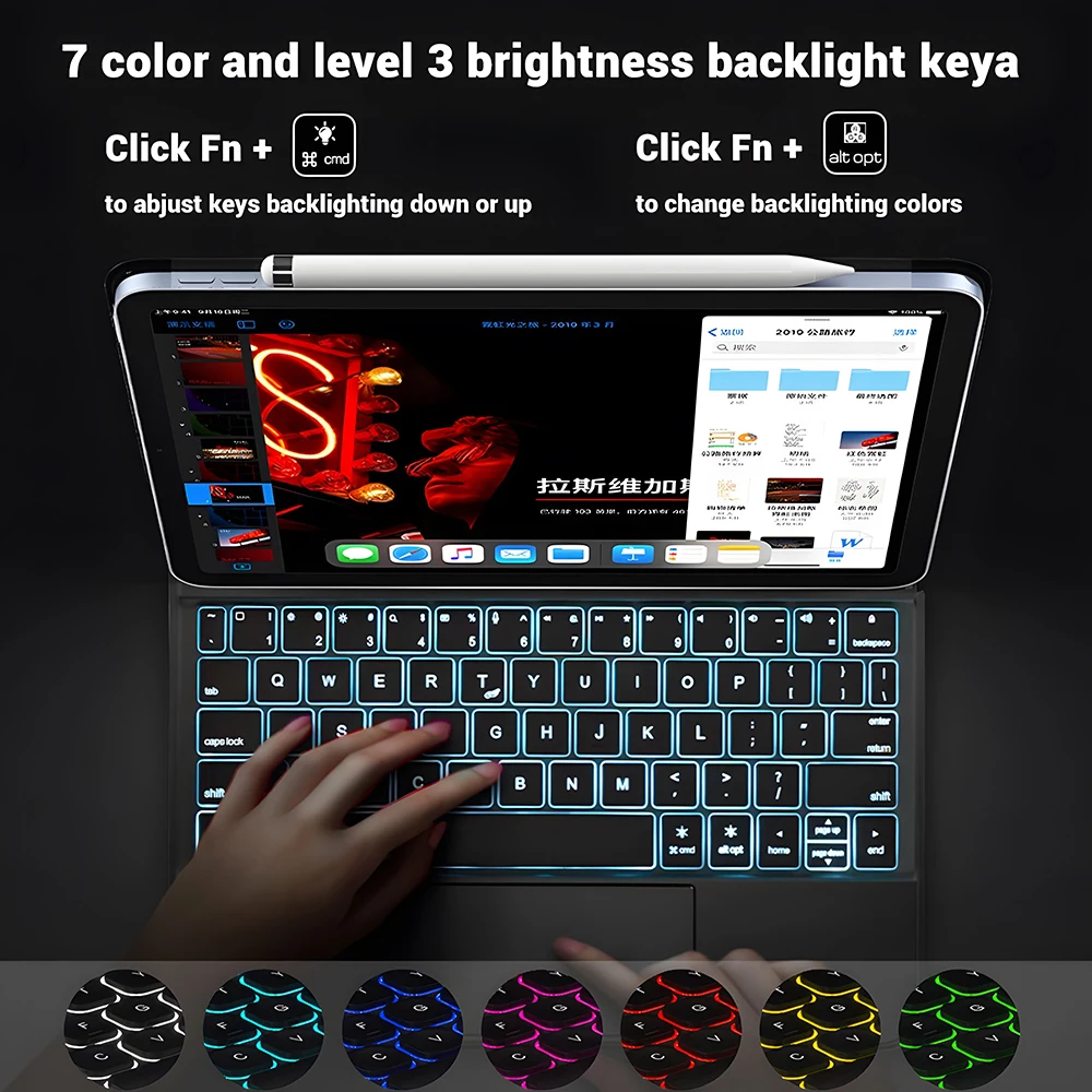 EMTRA Backlight Magic Keyboard for iPad Pro 11 12 9 12.9 Air 4 Air 5 10.9 for iPad 10th Generation Pro 12.9 2022 2021 2020 Cover images - 6