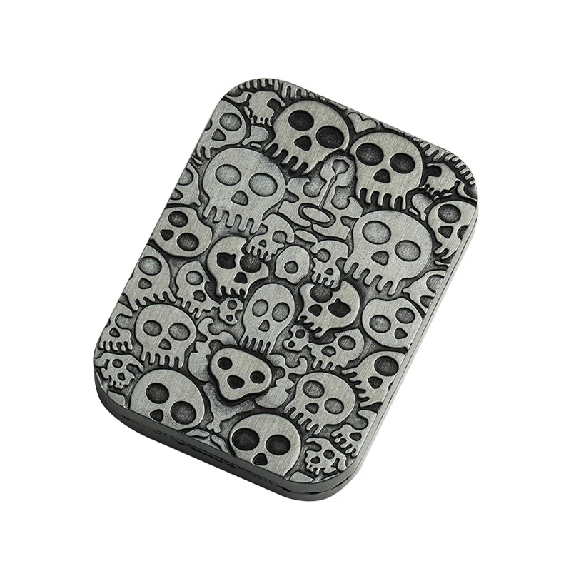 EDC-deslizador de Metal con diseño de calavera, tarjeta de empuje de póker magnética, juguetes para aliviar la ansiedad y el estrés para adultos, cosas geniales para hombre