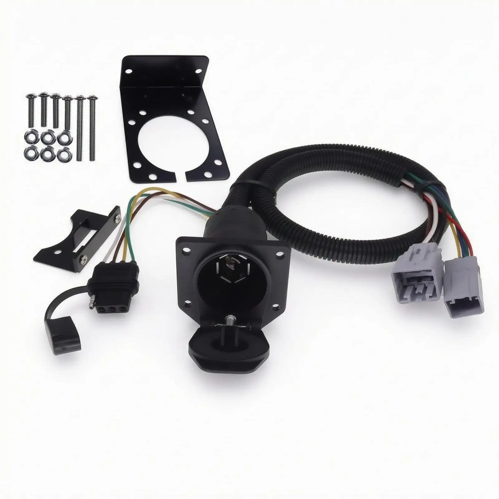 Trailer Wiring Solution Harness Kit 4 Pin 7 Way Connector with Hardware for L319 2010 2013 Towing