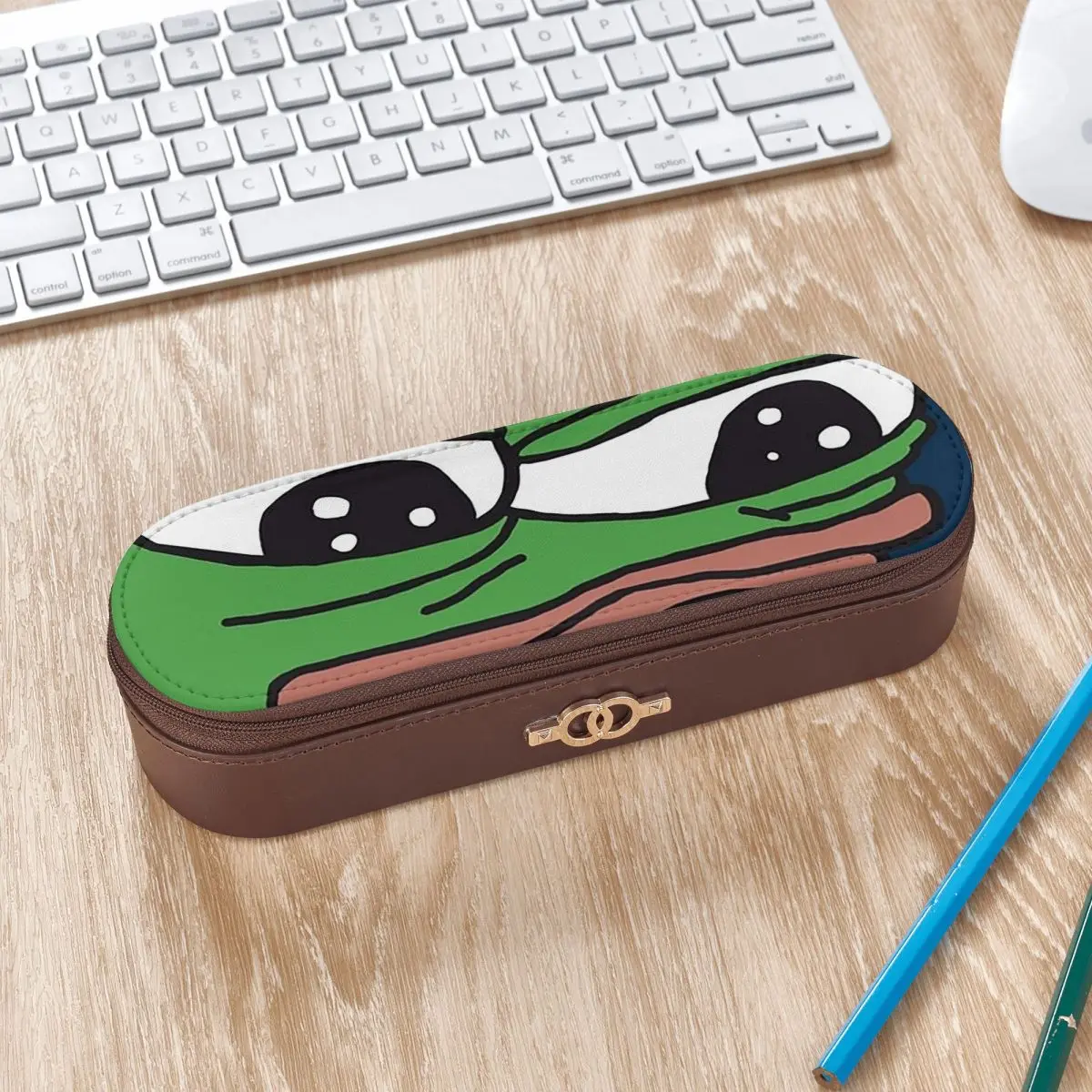 HD HIGH QUALITY ONLINE STORE Leather Pencil Case Pencil Pouch Storage Stationery Supplies Pen Box Pencil Bag for Studen School