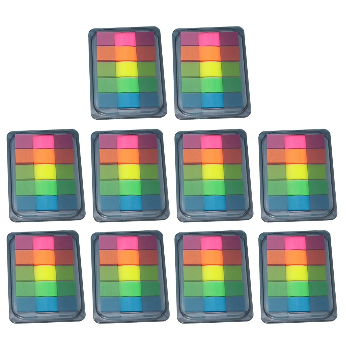 

10pcs Fluorescent Note Pads Smooth Writing Index Label Sticker Self Stick Sign Transparent Design Premium PET