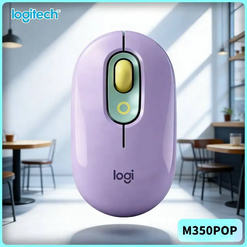 

Бесшумная мышь Logitech M350 POP с высокой точностью (1000 DPI), Bluetooth и USB, с функцией бесшумного прокрутки, для домашнего ПК и персонального использования