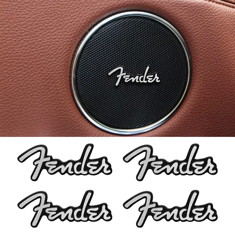 5pcs/10pcs high-quality Metal Fender logo car Hi-Fi Speaker audio Speaker Badge stereo Emblem sticker Auto styling accessories