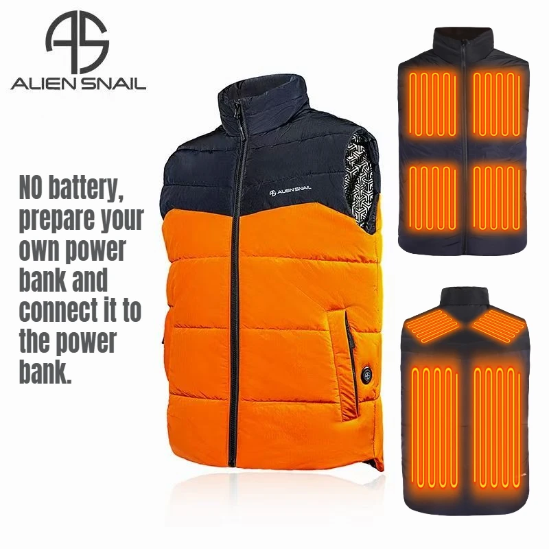 Hot Alien Snail Motorcycle Riding Electric Vest Intelligent Heating Winter Coldproof and Warm Moto Rider Vest Sleeveless Jacket