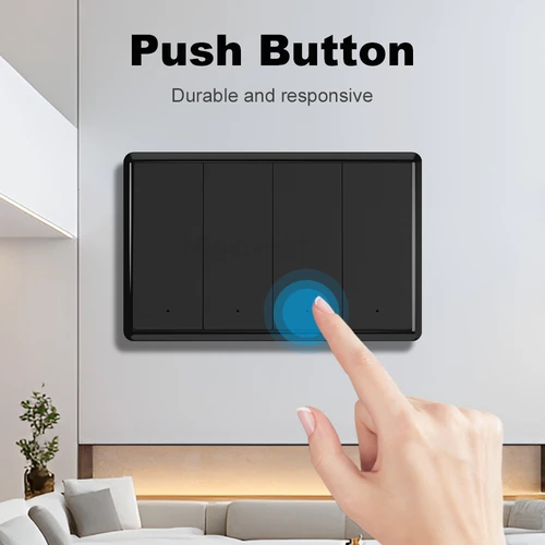 Imagen 2 del producto MANHOT Matter Tuya WiFi interruptor inteligente EE. UU. Interruptor de pared de luz pulsador interruptor de luz funciona con Homekit Siri Alexa asistente de Google