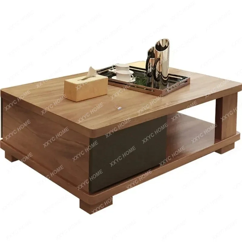 AACoffee Table Simple Walnut Color Nordic Wood Grain Coffee Table Granular Office