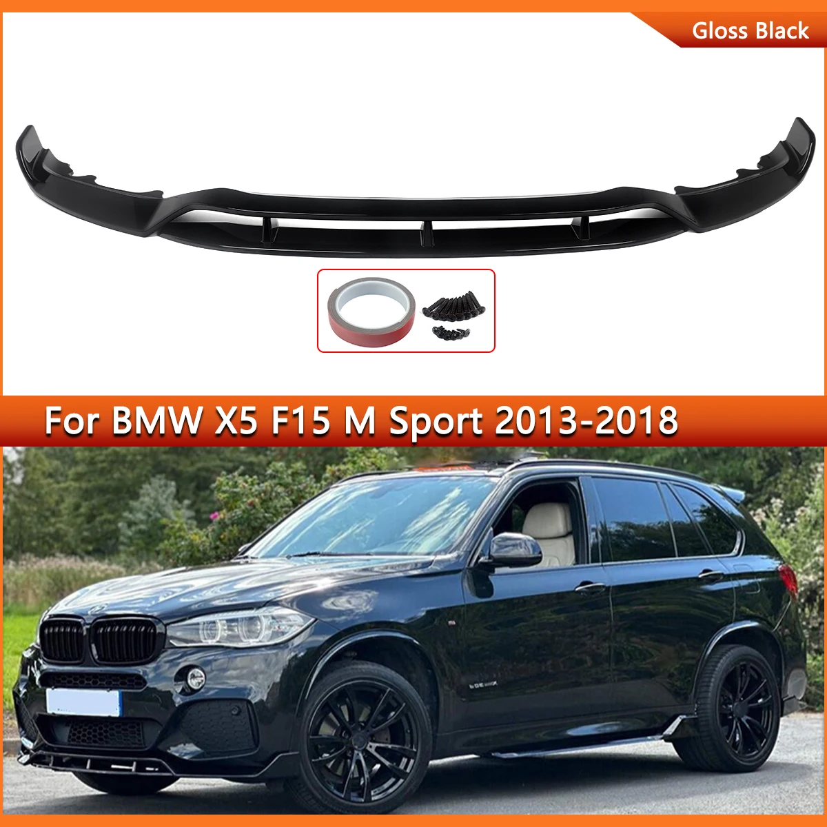 

Глянцевый черный передний бампер Magickit, спойлер, сплиттер для BMW X5 F15 M Sport 2014-2018, передний сплиттер для губ, автоматический комплект кузова