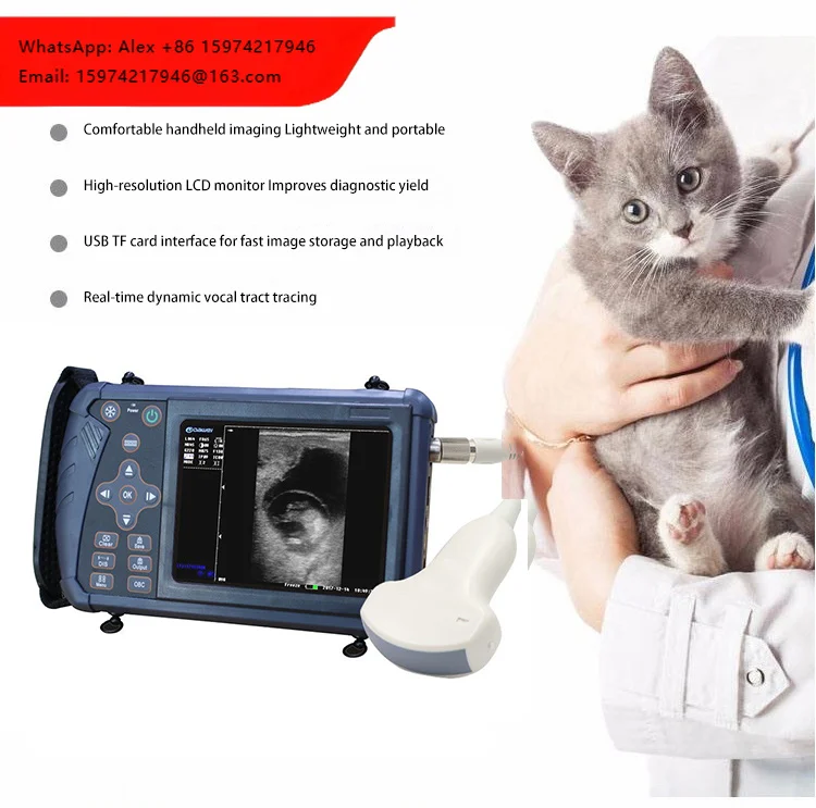 Handheld Digital Veterinary Ultrasound Machine Rectal Probe Pregnancy Scanner Ultrasonic For Dogs Cats Animals Diagnosis