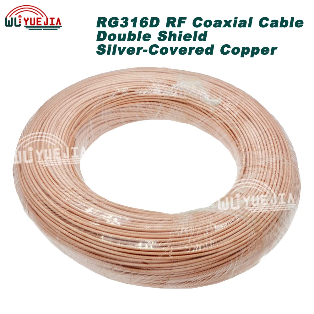 5~200Meters RG316D Double Shield / RG316 Brown RF Coaxial Cable 50 Ohm Low Loss Pigtail Jumper for Crimp Soldering Connector