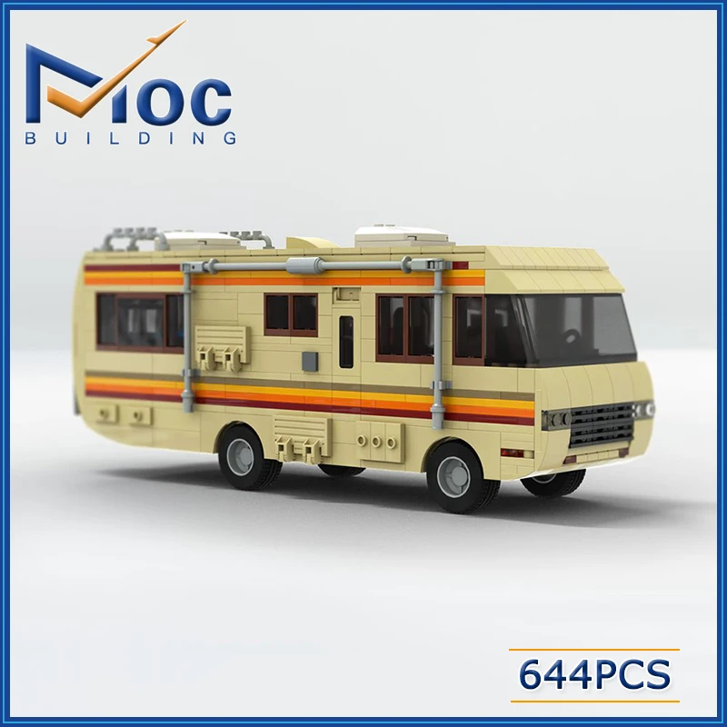 MOC Building Blocks Breaking Bad RV Model Famous Movie Vehicles Technology Bricks DIY Assembled Assembly Collection Toys Gifts