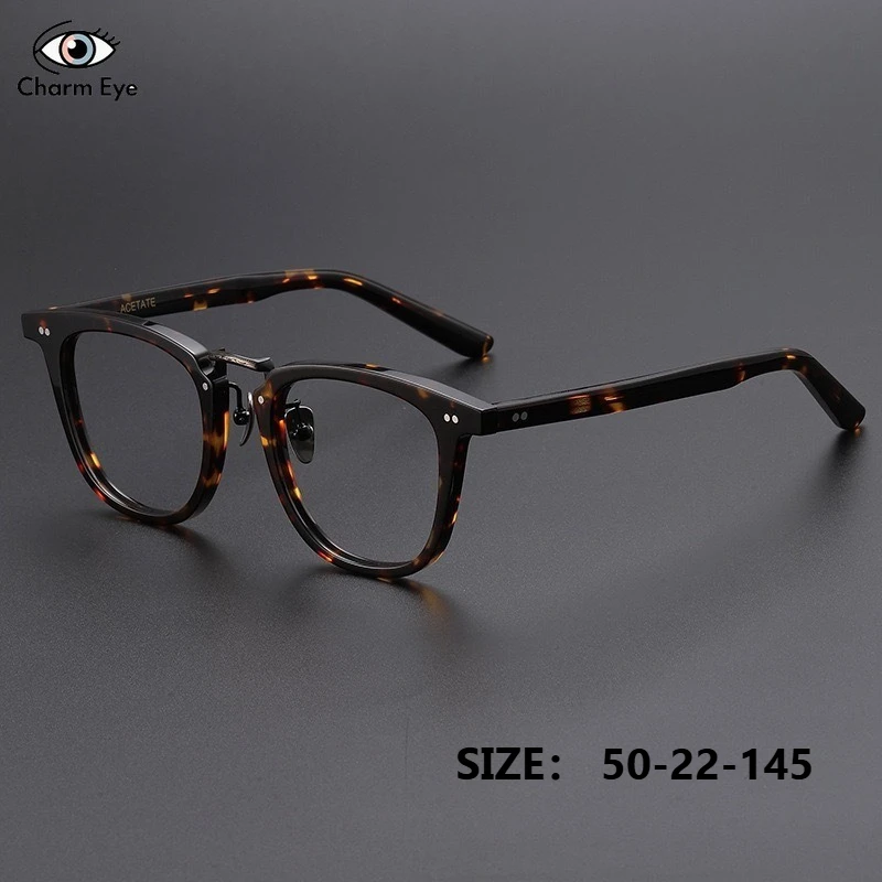 

Japan Retro Optical Tortoiseshell Ultra Light Acetate Eyeglass Frame Men High-end Anti Blue Light Myopia Change Color Glasses