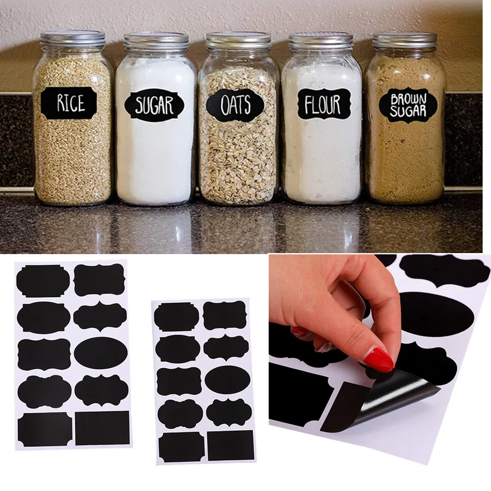Kitchen Jars Stickers Adhesive Labels For Jars Spice Bottles Erasable labels Home Jars Bottles Tags Kitchen Organizer Sticker