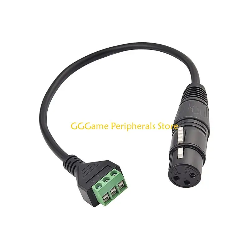U55B XLR Female Cable Green Terminal for Microphone Mixer Speakers Sound Equipment