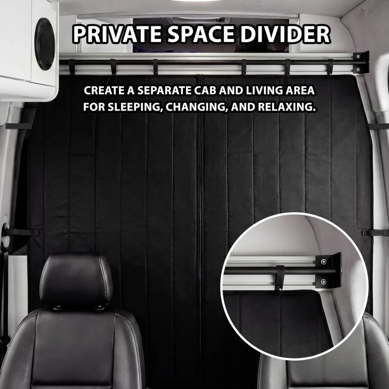 Camper Insulated Partition Curtains Privacy Heat-Insulating Blackout Curtains For Rv Cabins Magnetic-Closure Insulated Curtains
