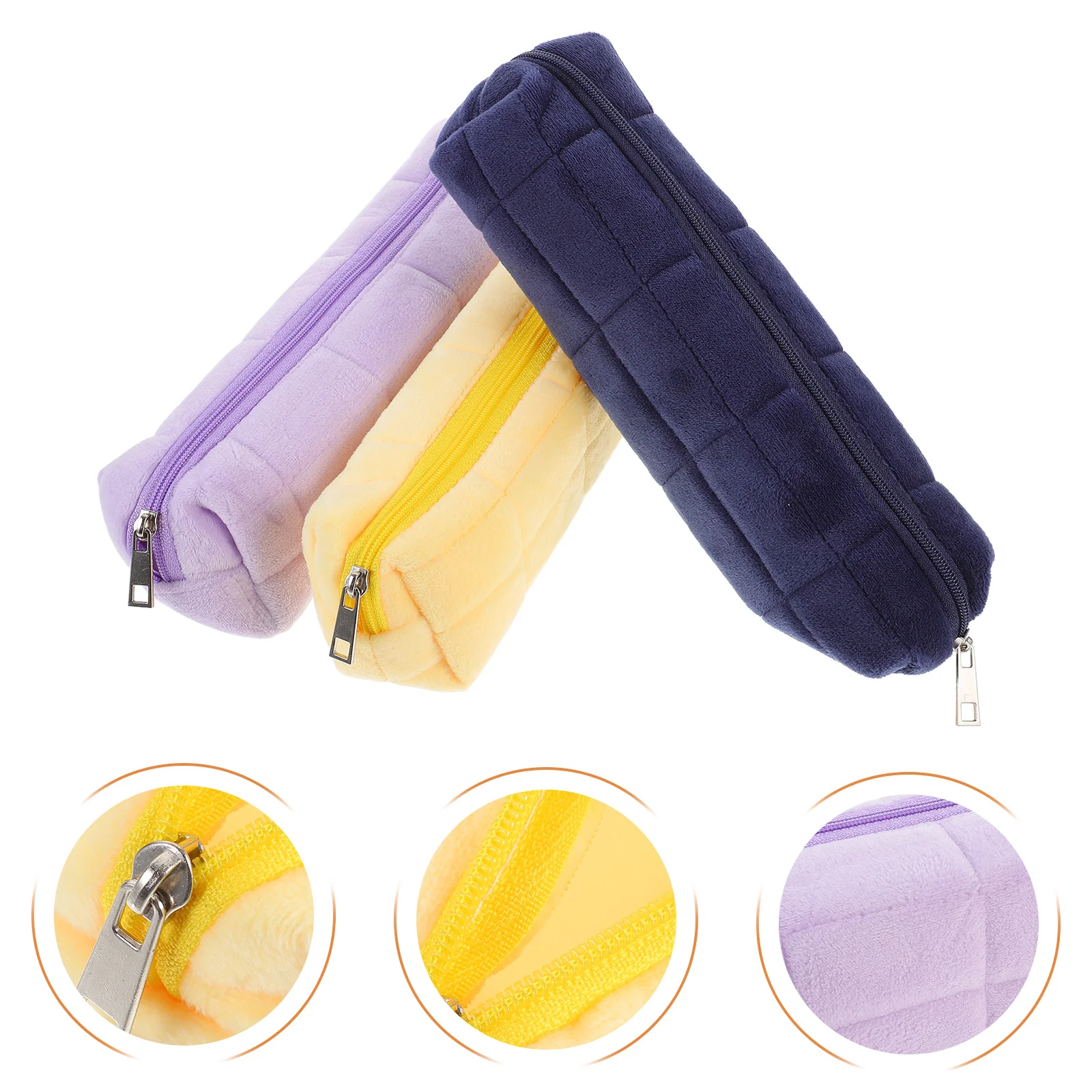 3Pcs Big Capacity Pencil Pouch Pen Bag Portable Nylon Zipper Pencil Case Multifunctional Holder for Students Teachers Office Use
