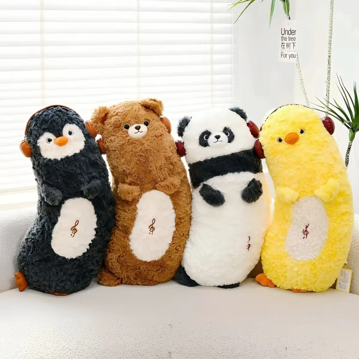 Adorable Bear-Penguin Plush Long Pillow – Cute, Cuddly, and Playful; Oversized Huggable Stuffed Toy Perfect as a Soothing Gift