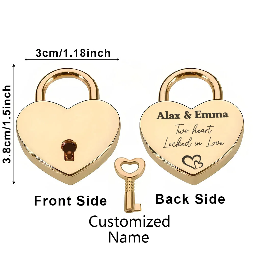 1PC Old Antique Style locked in love Personalized Name Travel Bridge Padlock Customizable Name For Bag Suitcase Luggage Box view 6