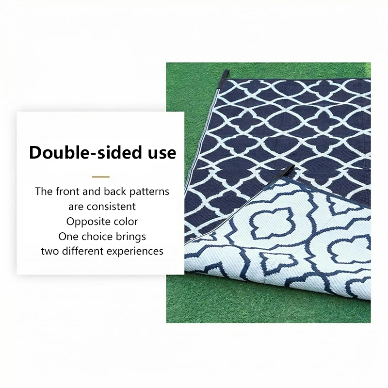 120X180cm Caravan Outdoor Rug Foldable Waterproof Plastic Straw Rug RV Camping Mat For Motorhome Deck Porch Picnic Beach view 4