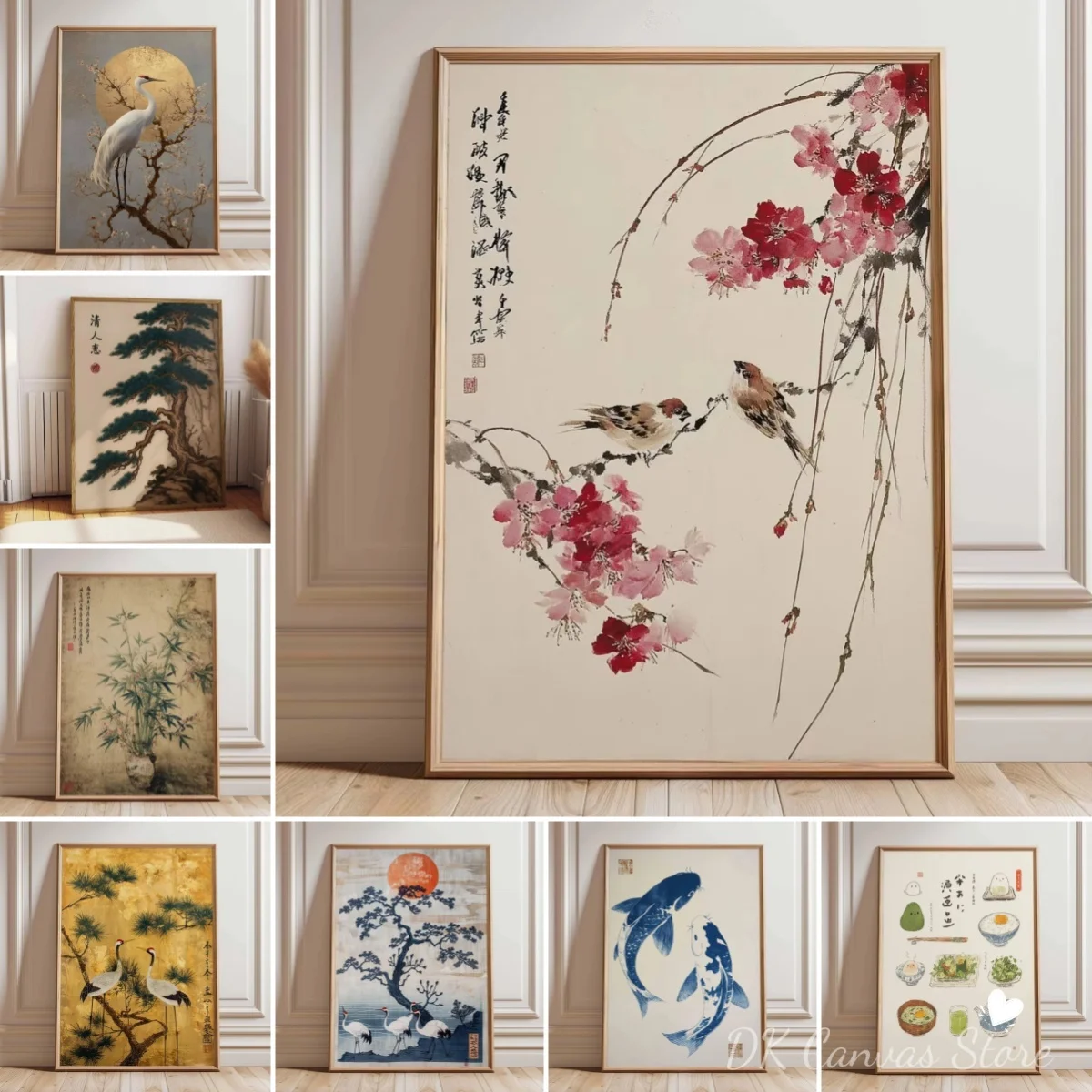 Japanese Retro Bonsai Tree Canvas Print Poster Vintage Ukiyo-e Botanical Art Prints Living Room Bedroom Wall Art Home 