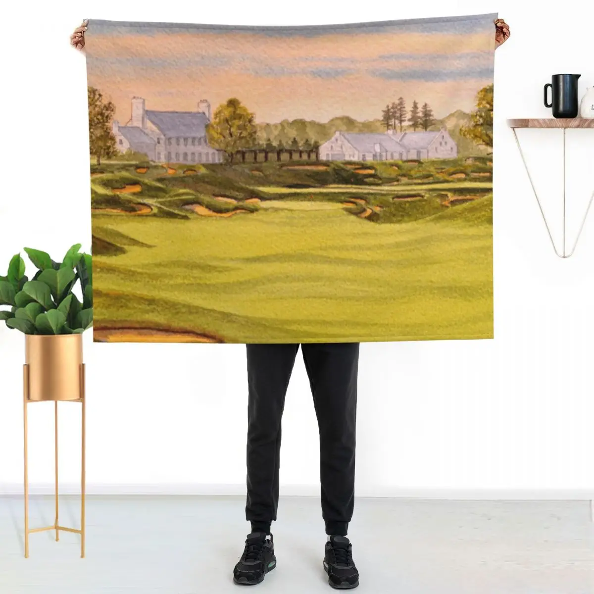 Whistling Straits Golf Course 9th And 18th Greens Throw Blanket Hair Kid'S for winter Tourist for babies Blankets