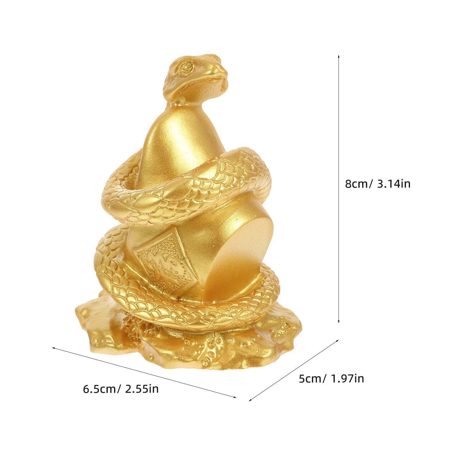 

Chinese Zodiac Snake Statue Small Resin Smooth Surface Realistic Snake for Garden Bonsai Desktop Decor Prank Prop Educational