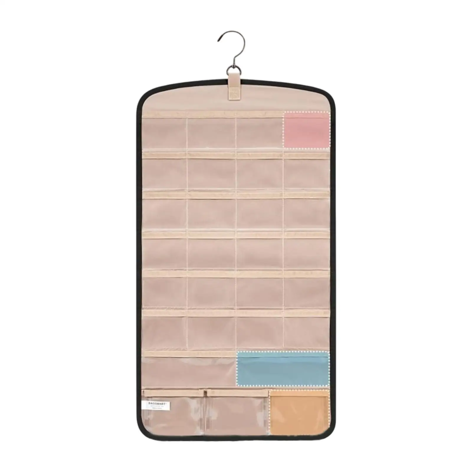 حامل أقراط على شكل قلادة لتنظيم المجوهرات للسفر وباب المنزل باللون الأسود #6